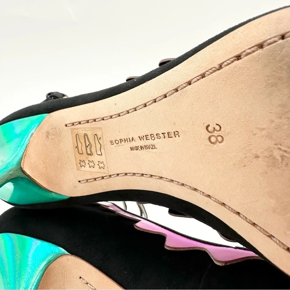 Sophia Webster Roka Iridescent Leather and Suede Pumps